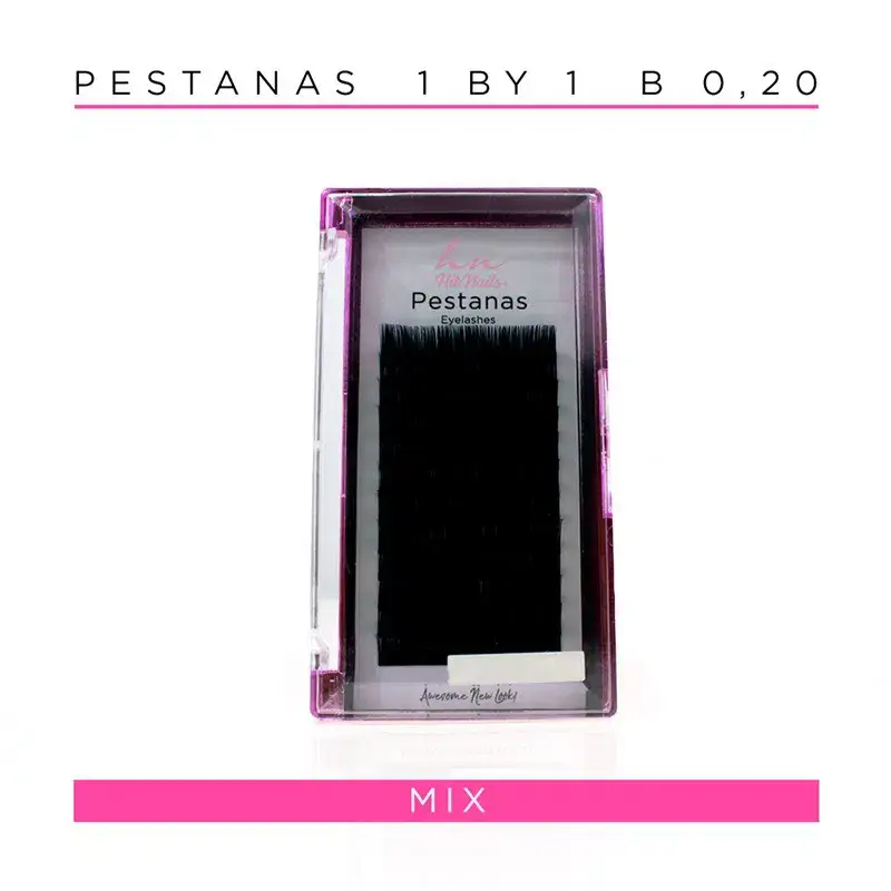 Caixa Pestanas One by One B 0,20 em caixa mix 12 filas