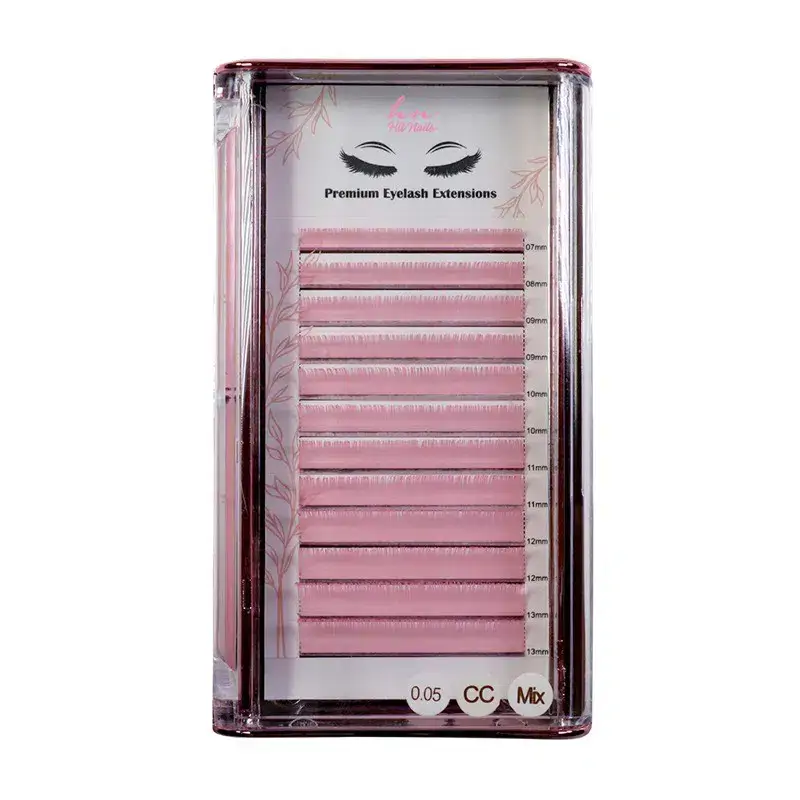 Caixa Pestanas 3D/Russas Pink CC 0,05mm Mix em Caixa 12 filas
