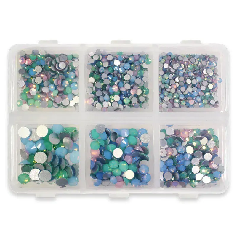 Caixa Brilhantes Green 6 tamanhos para nail art Hit Nails