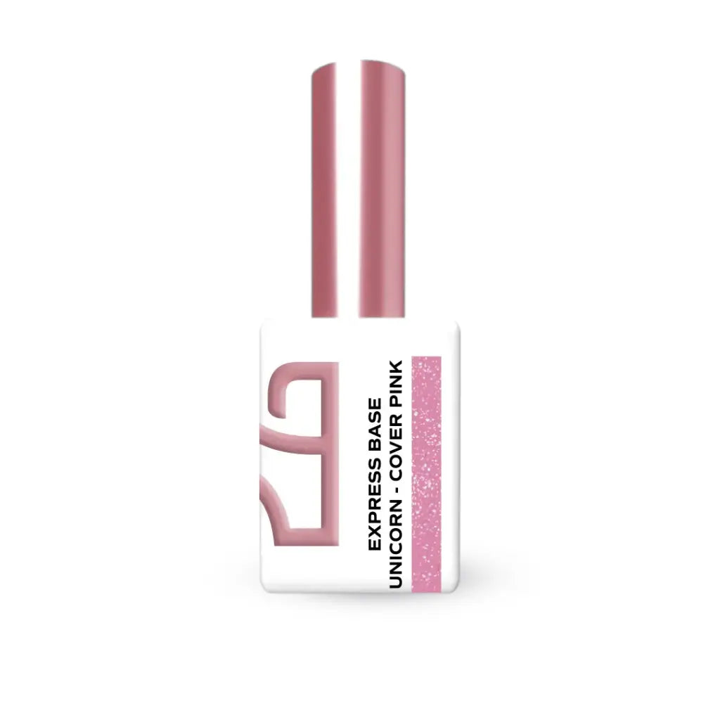 Express Base Unicorn Cover Pink base de verniz gel com partículas de brilho Hit Nails