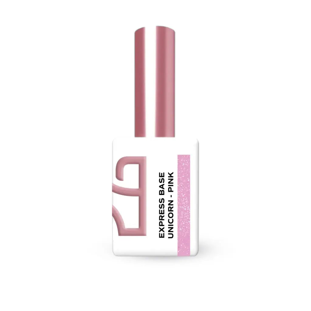 Express Base Unicorn Pink base de verniz gel com partículas de brilho rosa Hit Nails
