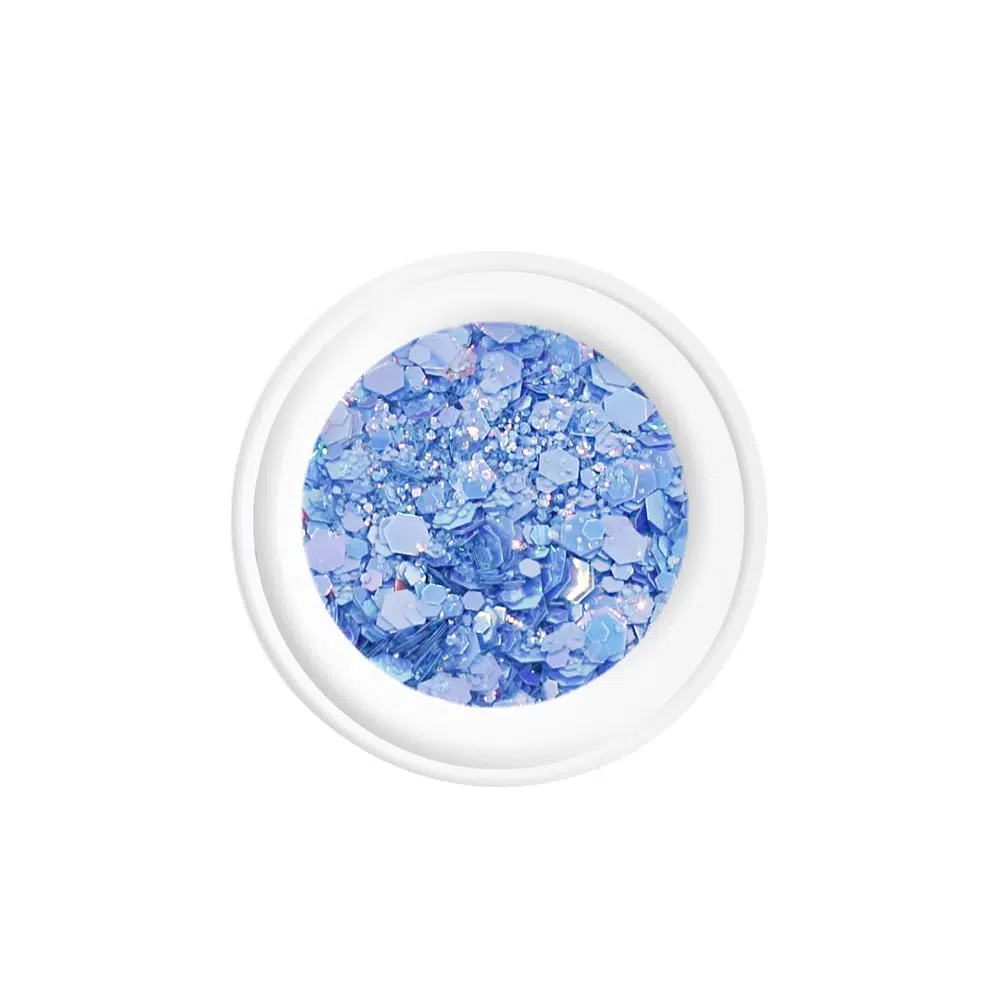 Glitter hexagonal azul celeste Oh My Glitter para decoração de unhas profissional