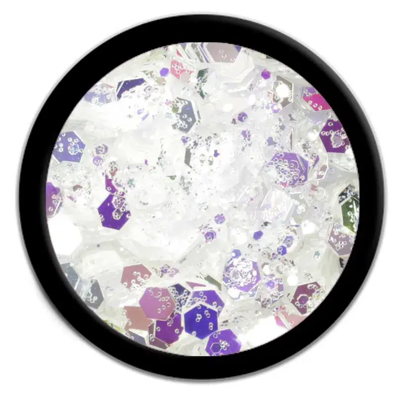 Mix de Glitter Branco com Reflexos Multicolor para nail art Hit Nails