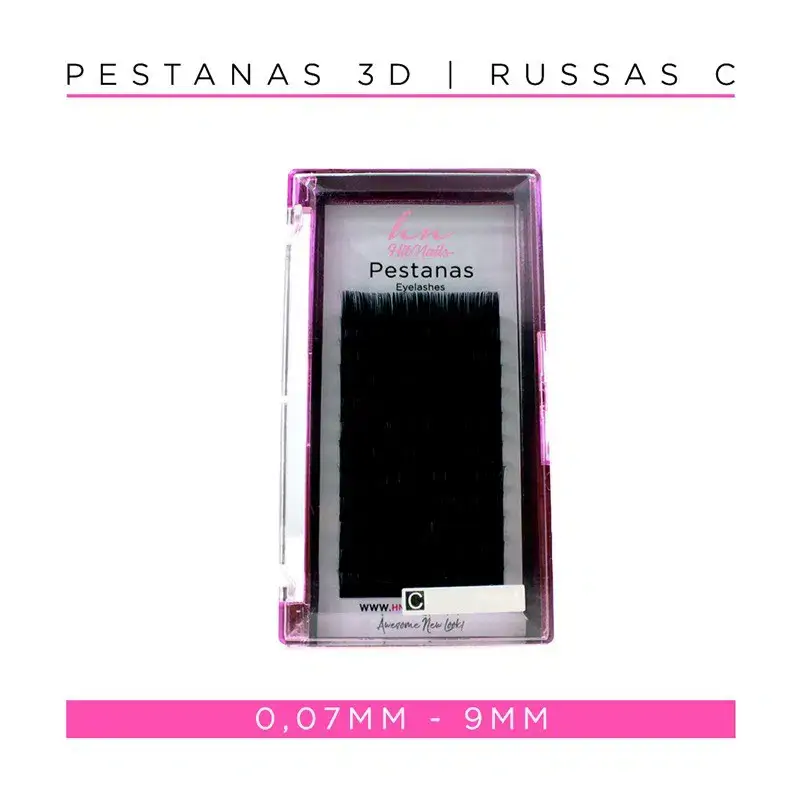 Pestanas 3D Russas profissionais para extensão de volume
