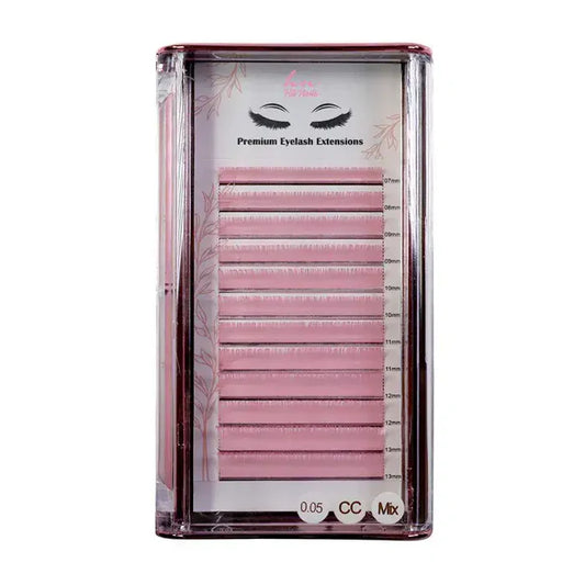 Pestanas 3D/Russas Pink CC 0,05mm Mix em Caixa 12 filas