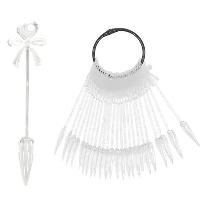 Mostruário 24 Tips em argola Stiletto Clear