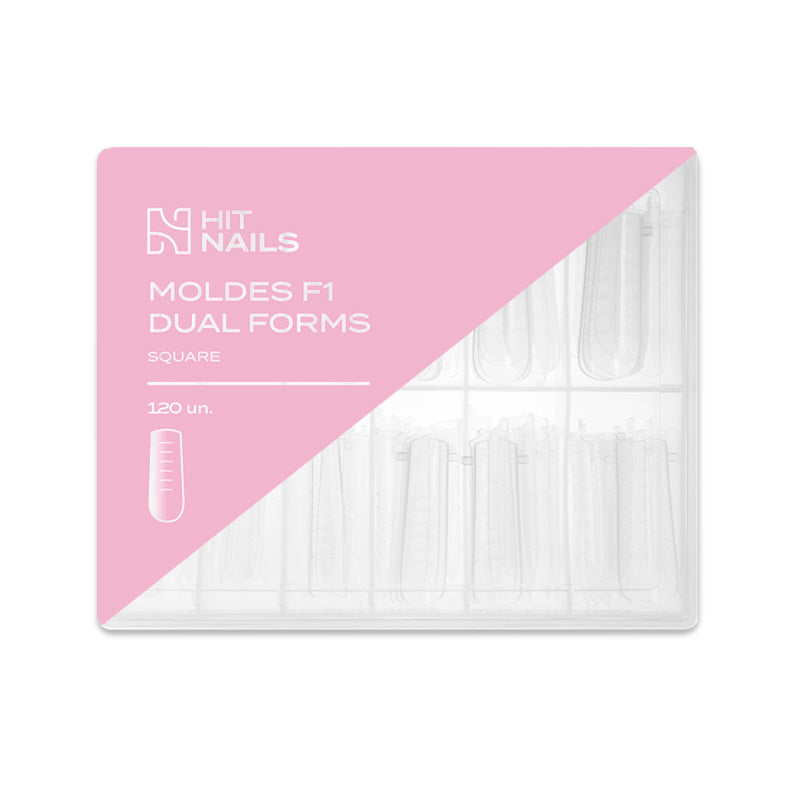 Dual Forms Moldes F1 formato Quadrado 120 unidades para alongamento profissional