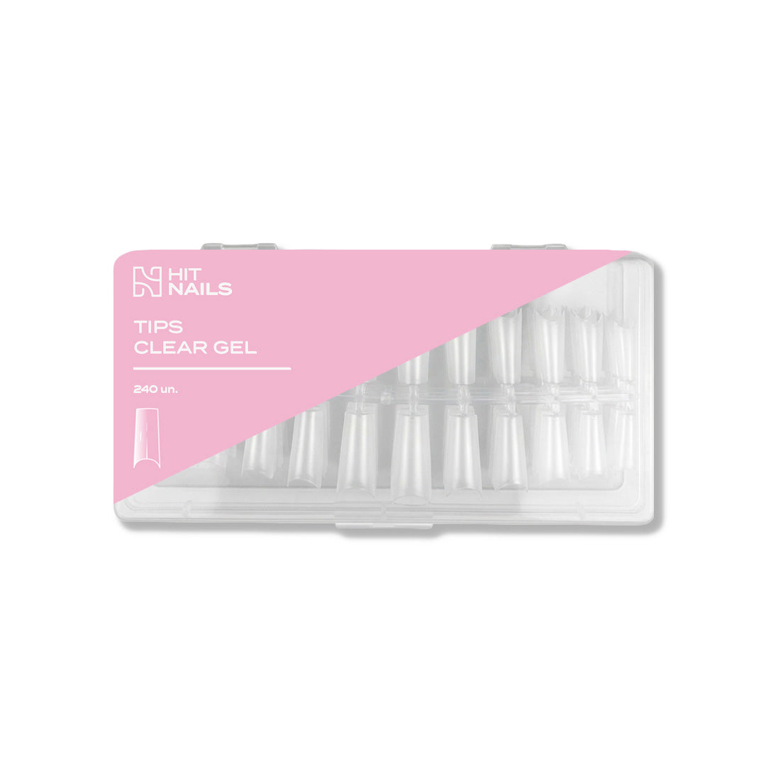 Tips de gel transparente 240 unidades para extensão com base profissional