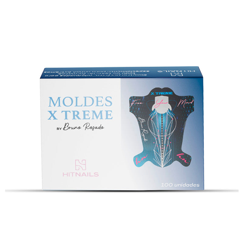 Moldes X Treme by Bruno Rosado para formatos extremos e híbridos de unhas profissionais