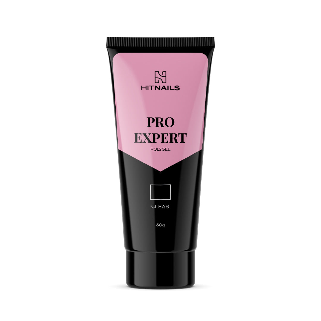 Polygel Pro Expert Clear 60g transparente para construção e encapsulamento profissional
