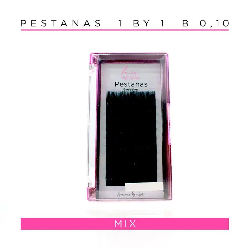 Caixa Pestanas One by One B 0,10 em caixa mix 12 filas