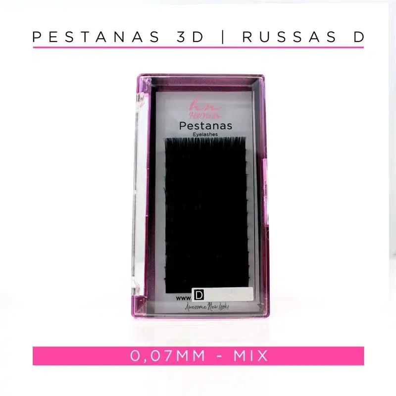 Caixa Pestanas 3D/Russas D 0,07mm Mix