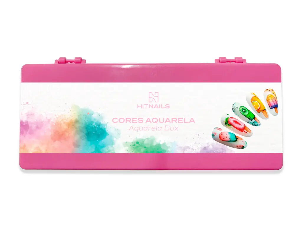 Caixa Aguarelas 24 Cores Nail Art Hit Nails
