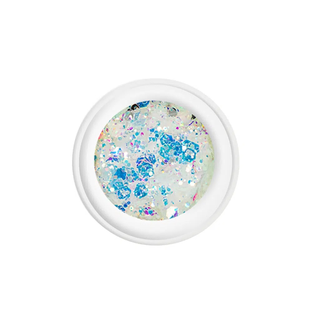 Glitter azul cristal Cila Collection 1 para decoração de unhas profissional
