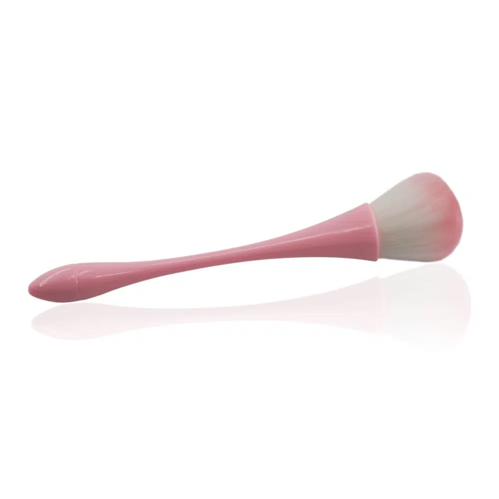 Pincel de Pó Baby Pink para limpeza profissional após limagem de unhas
