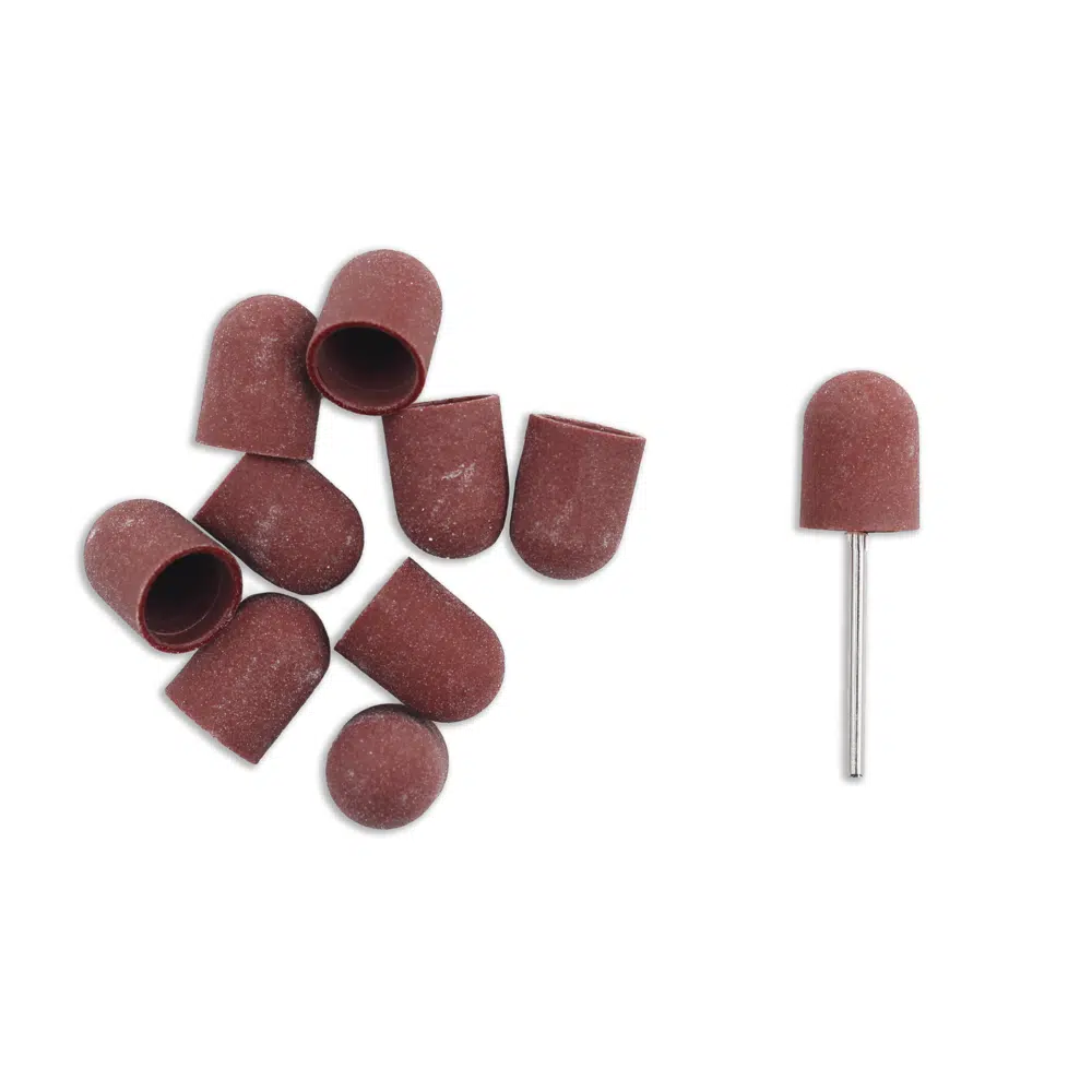 Sanding Cap 13mm grão 180 para pedicure profissional com mandril incluído
